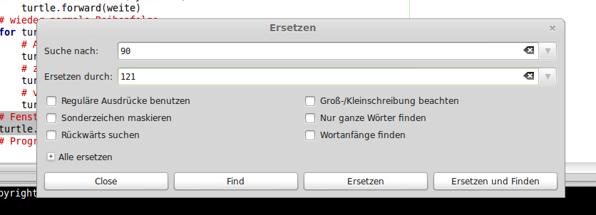 Suchen und Ersetzen
